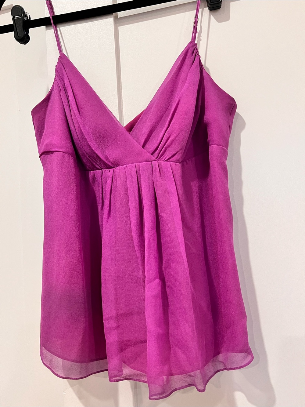 Betsy Johnson Magenta Spaghetti-Strap V-Neck Top